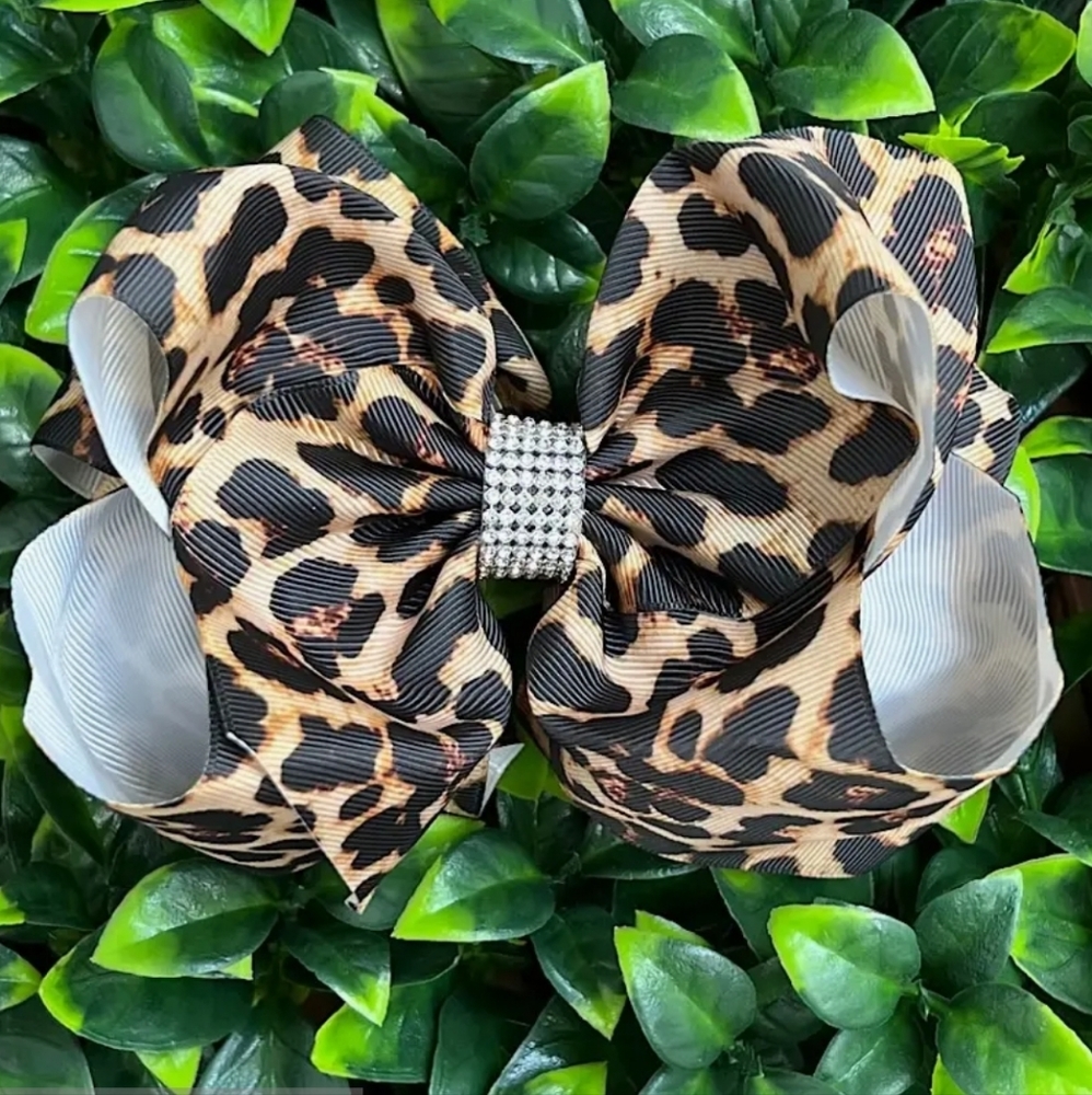Cheetah Print Hair Bows